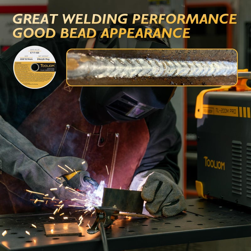 TOOLIOM E71T-GS .035"" Diameter 2-Pound Spool Flux Core Self-shielded Carbon Steel MIG Welding Wire 3 PCS - Image 4